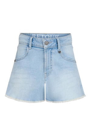 relaxed regular waist short light blue denim