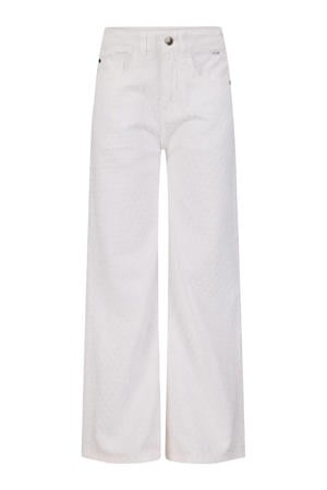 wide leg regular waist casual broek wit