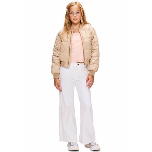 Retour Jeans gewatteerde jas zand Beige Meisjes Polyester Ronde hals Dierenprint - maat 146/152 afbeelding