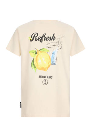 T-shirt met backprint ecru