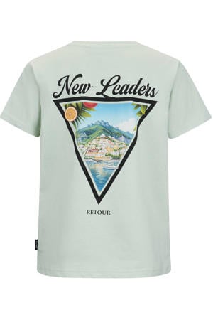 T-shirt met backprint mintgroen