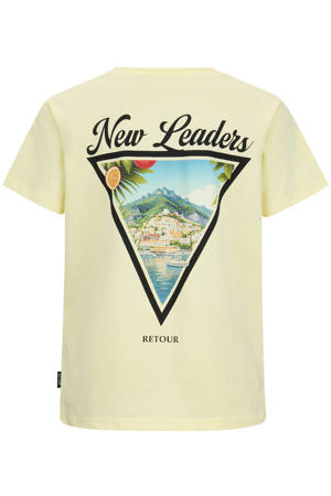T-shirt met backprint lichtgeel