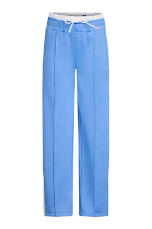 wide leg regular waist casual broek blauw