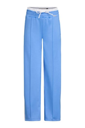 wide leg regular waist casual broek blauw