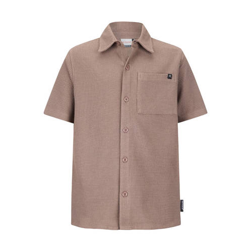 Retour Jeans overhemd bruin Jongens Stretchkatoen Button down Effen - maat 134/140 afbeelding