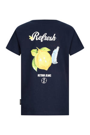 T-shirt met backprint donkerblauw