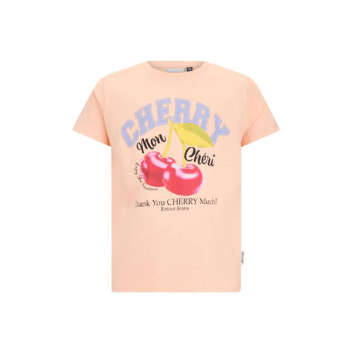 Retour Jeans T-shirt oranje Meisjes Katoen Ronde hals Printopdruk - maat 134/140 afbeelding