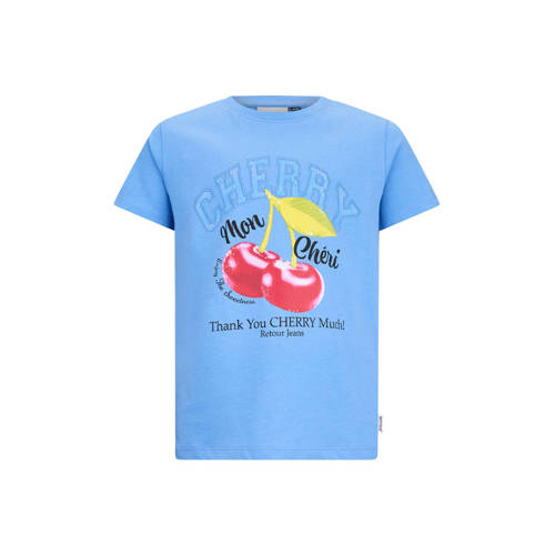 Retour Jeans T-shirt lichtblauw Meisjes Katoen Ronde hals Printopdruk - maat 182/188 afbeelding