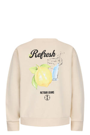 sweater met backprint crème