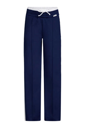 wide leg regular waist casual broek donkerblauw
