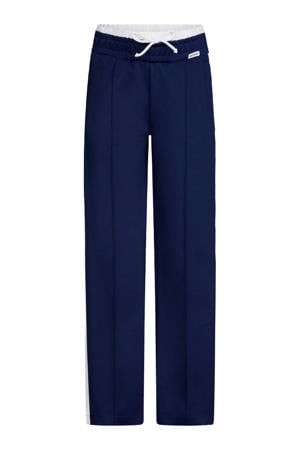 wide leg regular waist casual broek donkerblauw