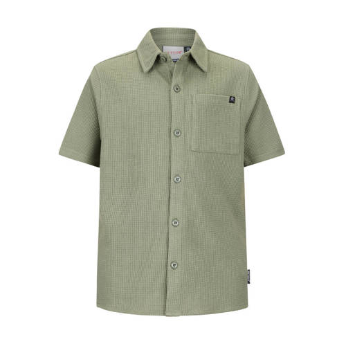 Retour Jeans overhemd groen Jongens Stretchkatoen Button down Effen - maat 116 afbeelding