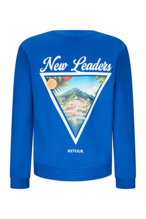 sweater met backprint blauw