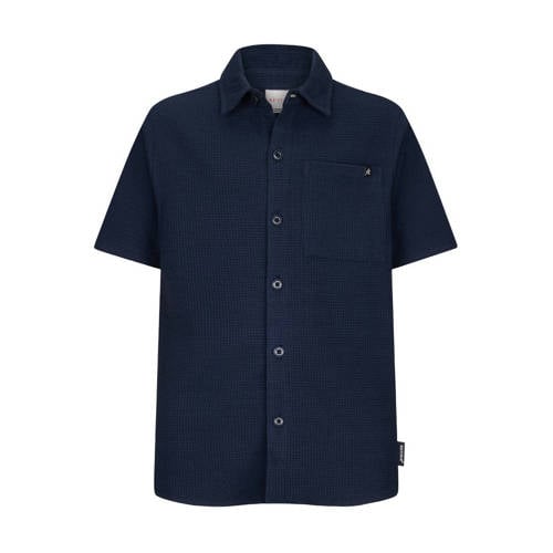 Retour Jeans overhemd donkerblauw Jongens Stretchkatoen Button down Effen - maat 182/188 afbeelding