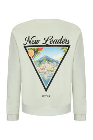 sweater met backprint mintgroen