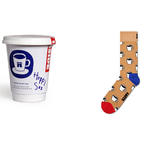 Happy Socks giftbox sokken Coffee Cup beige Jongens/Meisjes Katoen All over print - maat 36-40 afbeelding