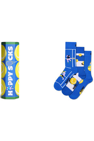 giftbox sokken Tennis - blauw (set van 3)