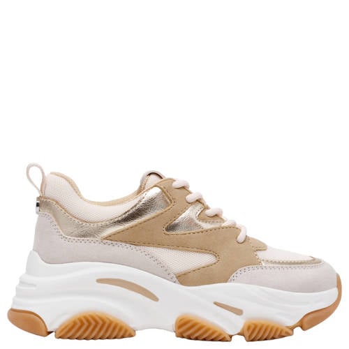 Steve Madden Progressive chunky leren sneakers beige/goud Meisjes Leer - maat 30 afbeelding