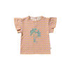 Your Wishes geruit T-shirt met textuur oranje