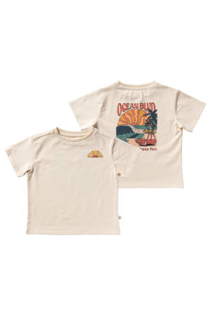 T-shirt met backprint ecru