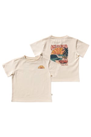T-shirt met backprint ecru