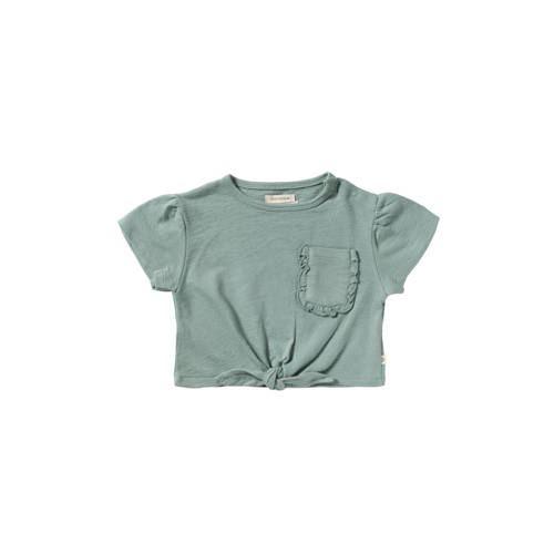 Your Wishes T-shirt groen Meisjes Stretchkatoen Ronde hals Effen - maat 98 afbeelding