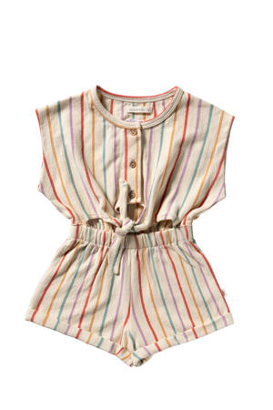 gestreepte playsuit ecru