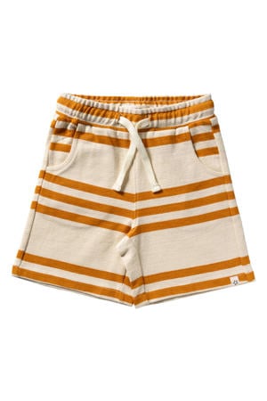 regular waist gestreepte casual short bruin