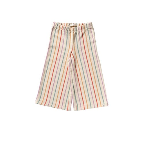 Your Wishes wide leg regular waist gestreepte casual broek ecru Meisjes Katoen - maat 134 afbeelding