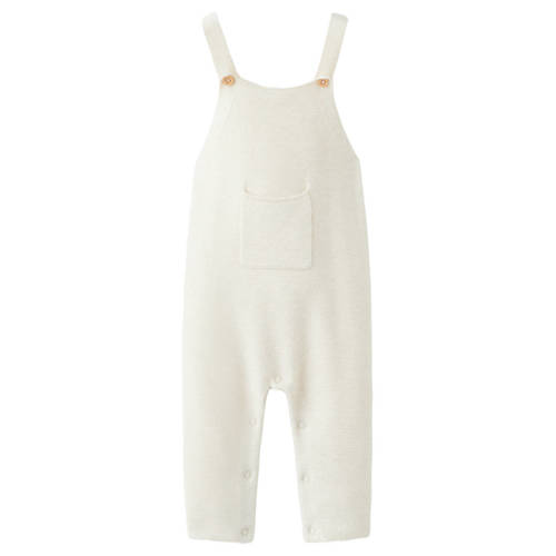 Mango Kids tuinbroek beige Jongens Katoen Vierkante hals Effen - maat 74 afbeelding