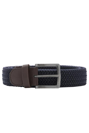 gevlochten riem blauw/bruin