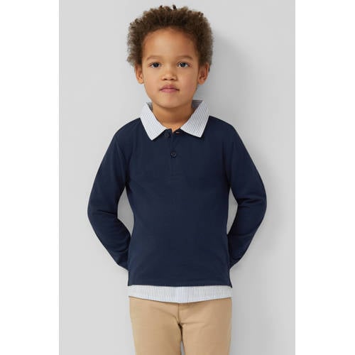 s.Oliver longsleeve blauw Jongens Katoen Klassieke kraag Effen