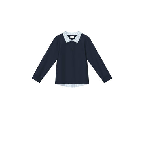 s.Oliver longsleeve blauw Jongens Katoen Klassieke kraag Effen - maat 128/134 afbeelding