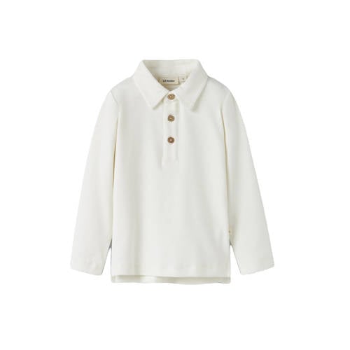 LIL' ATELIER MINI Polo Wit Jongens Stretchkatoen Polokraag Effen - maat 104 afbeelding
