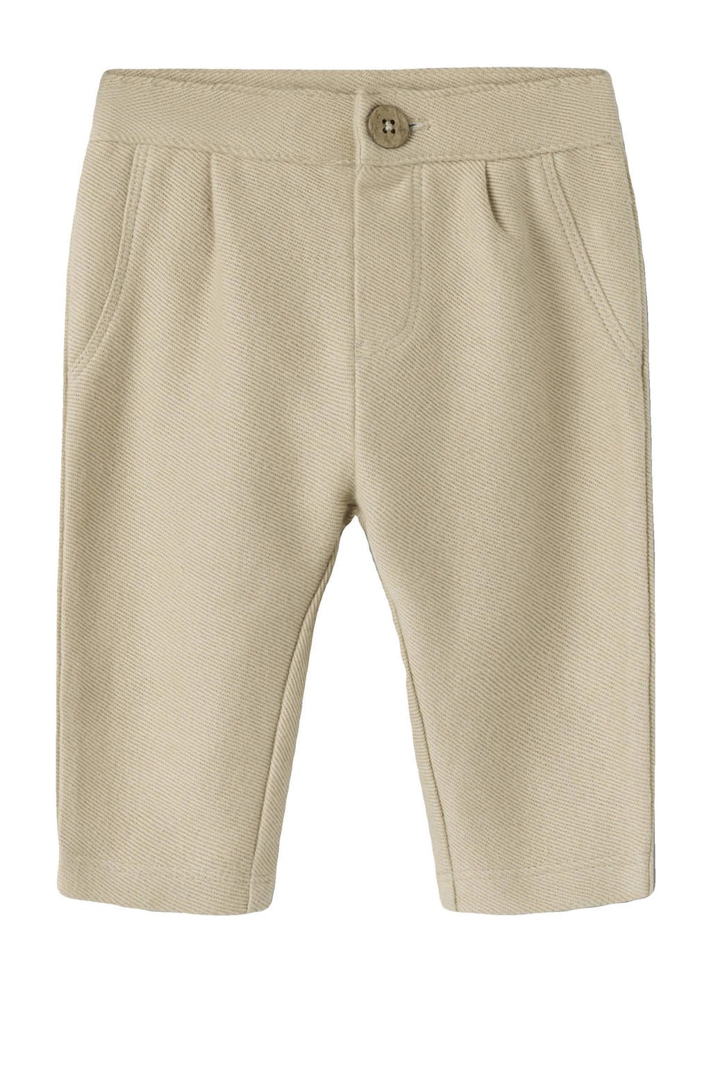 Beige jongens LIL' ATELIER BABY regular waist chino van katoen met knoopsluiting en effen