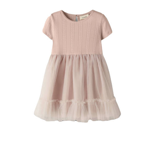 LIL' ATELIER MINI korte jurk oudroze Meisjes Katoen Ronde hals - maat 116 afbeelding