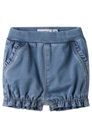 regular waist casual short light blue denim