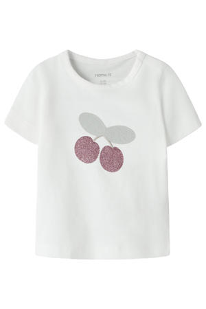 T-shirt wit met glitter