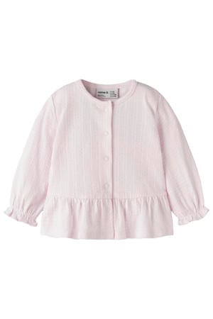 gebreid vest lichtroze met textuur