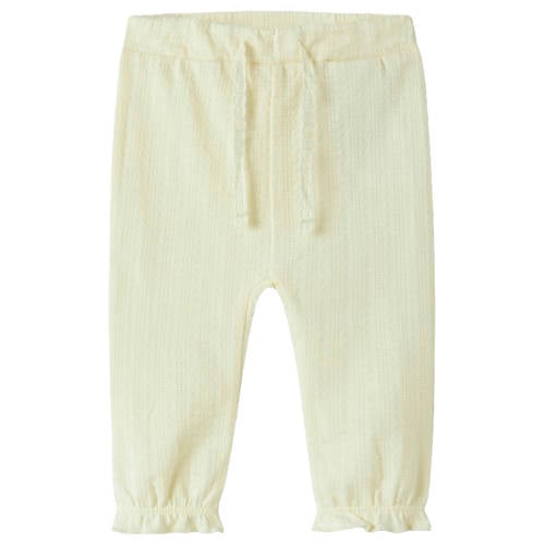 NAME IT BABY regular waist babybroek lichtgeel met textuur Meisjes Katoen - maat 68 afbeelding