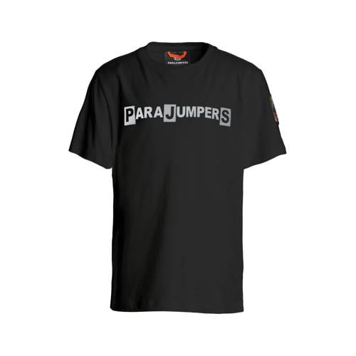 Parajumpers T-shirt zwart Jongens Katoen Ronde hals Tekst - maat 140 afbeelding