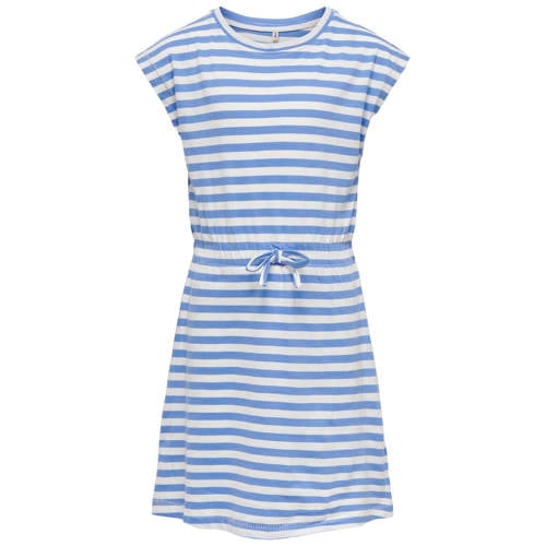 KIDS ONLY MINI gestreepte midi jurk lichtblauw Meisjes Katoen Ronde hals