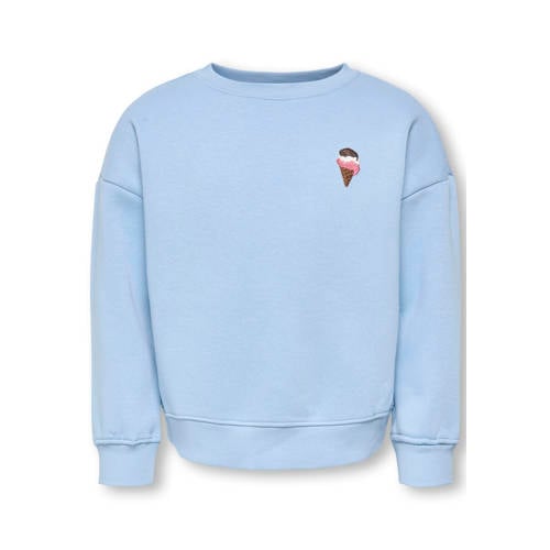 KIDS ONLY MINI sweater lichtblauw Printopdruk - maat 98 afbeelding