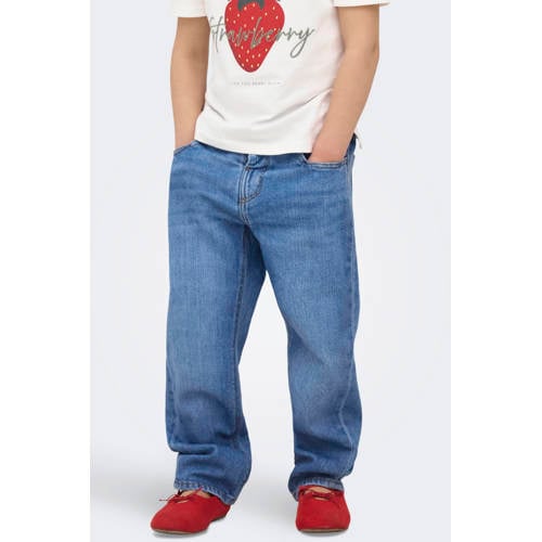 KIDS ONLY MINI KMGVALENTINE straight leg jeans medium blue denim Blauw - maat 98 afbeelding