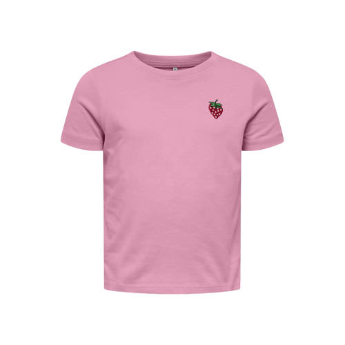 KIDS ONLY MINI T-shirt roze Meisjes Katoen Ronde hals Printopdruk - maat 104 afbeelding