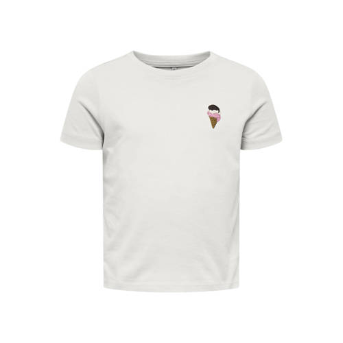 KIDS ONLY MINI T-shirt wit Meisjes Katoen Ronde hals Printopdruk - maat 116 afbeelding