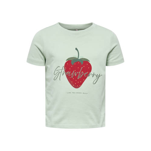 KIDS ONLY MINI T-shirt lichtgroen Meisjes Katoen Ronde hals Printopdruk - maat 92 afbeelding