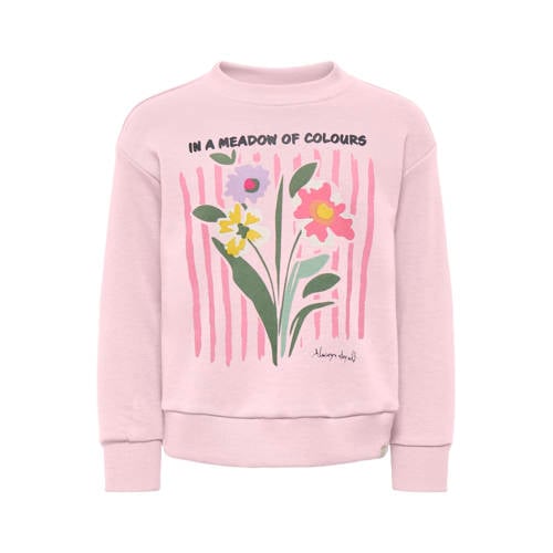 KIDS ONLY MINI sweater lichtroze Printopdruk - maat 110 afbeelding