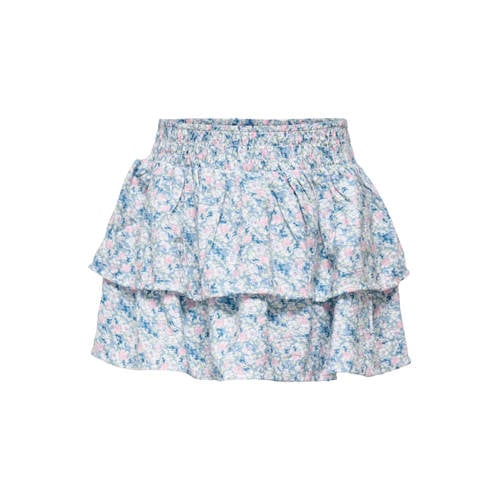 KIDS ONLY MINI gebloemde strokenrok lichtblauw Meisjes Viscose Bloemen