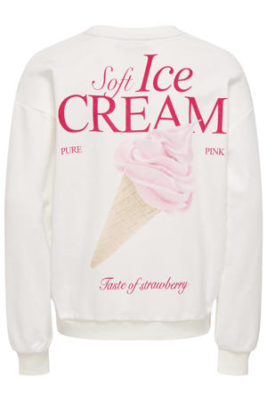 sweater met backprint wit